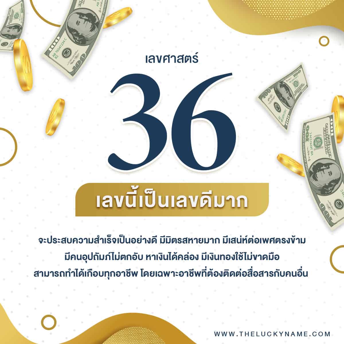 ชื่อเลขศาสตร์ 36 ตั้งชื่อเรียกเงิน