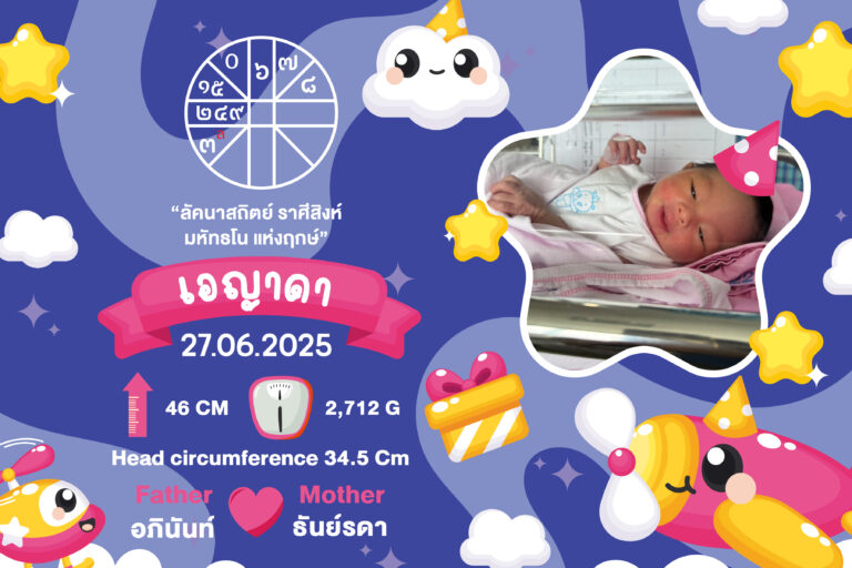 กรอบรูบฤกษ์คลอด น้องเอญาดา