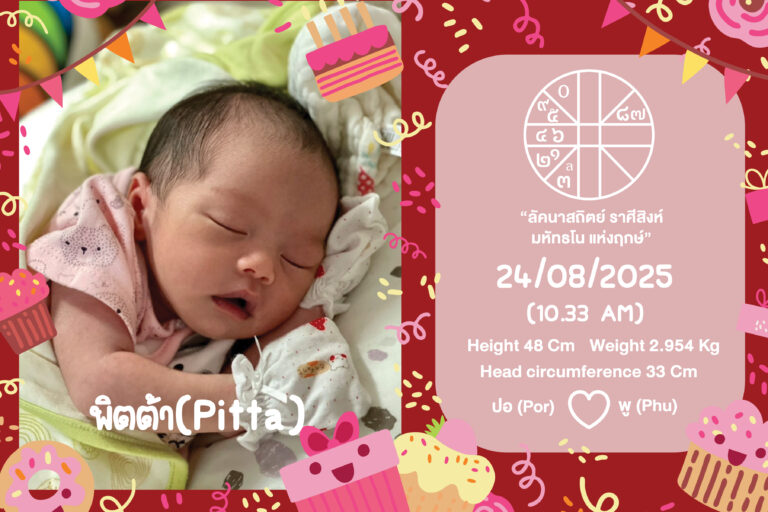 กรอบรูบฤกษ์คลอด พิตต้า